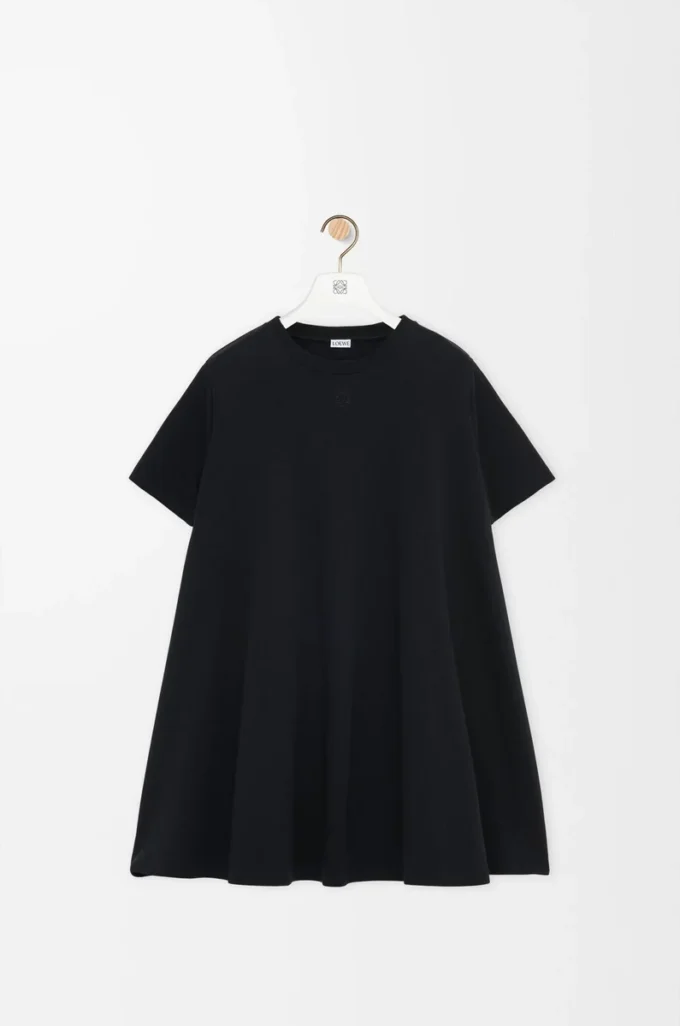 Robe trapèze en coton mélangé Noir Robe trapèze en coton mélangé Noir