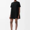 Robe trapèze en coton mélangé Noir Robe trapèze en coton mélangé Noir