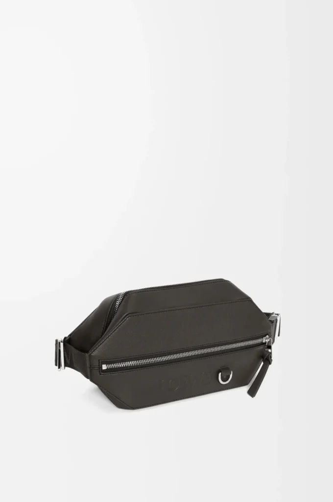 Sac à bandoulière convertible en cuir de veau classique gris foncé