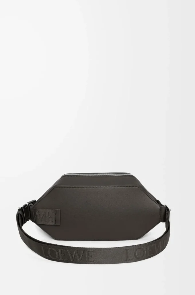 Sac à bandoulière convertible en cuir de veau classique gris foncé