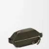 Sac à bandoulière convertible en cuir de veau classique Kaki foncé
