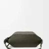 Sac à bandoulière convertible en cuir de veau classique Kaki foncé