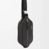 Sac à bandoulière convertible en cuir de veau classique Noir