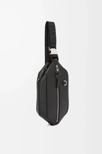 Sac à bandoulière convertible en cuir de veau classique Noir