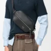 Sac à bandoulière convertible en cuir de veau classique Noir