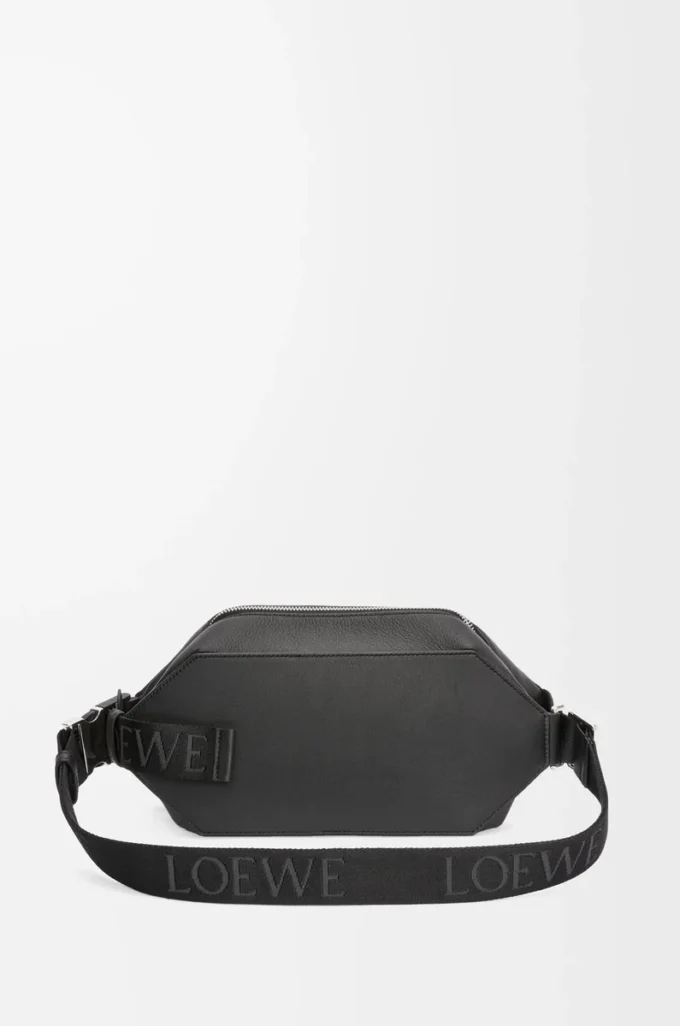 Sac à bandoulière convertible en cuir de veau classique Noir