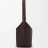 Sac à bandoulière Cubi en cuir de veau grainé souple Oxblood