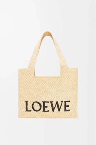 Sac cabas moyen LOEWE Font en raphia naturel