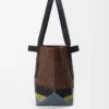 Sac cabas pliable en raphia Marron/Multicolore