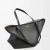 Sac cabas XL Puzzle Fold en cuir de veau brillant noir