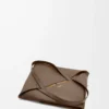 Sac cabas XL Puzzle Fold en cuir de veau brillant Umber