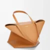 Sac cabas XL Puzzle Fold en cuir de veau brillant Warm Desert