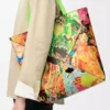 Sac cabas XL Puzzle Fold en cuir de veau classique vert vif/multicolore