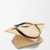 Sac cabas XL Puzzle Fold en raphia naturel/noir