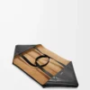 Sac cabas XXL Puzzle Fold en cuir de veau brillant Noir