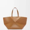 Sac cabas XXL Puzzle Fold en cuir de veau brillant Oak