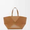 Sac cabas XXL Puzzle Fold en cuir de veau brillant Oak