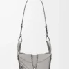 Sac compact Hammock en cuir de veau grainé souple gris perle