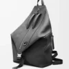 Sac à dos convertible en cuir de veau classique Noir