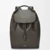 Sac à dos Flamenco en cuir de veau souple et brillant Gris foncé