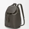 Sac à dos Flamenco en cuir de veau souple et brillant Gris foncé
