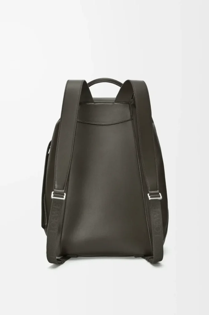 Sac à dos Flamenco en cuir de veau souple et brillant Gris foncé