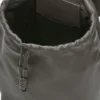 Sac à dos Flamenco en cuir de veau souple et brillant Gris foncé