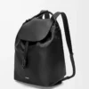 Sac à dos Flamenco en cuir de veau souple et brillant Noir