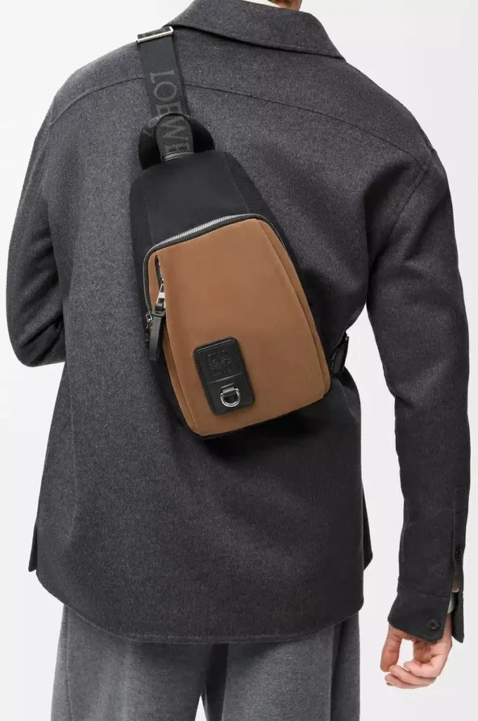 Sac Flex en toile et daim Noir/Or foncé