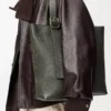 Sac fourre-tout zippé Loop en cuir de veau grainé souple Dark Khaki Sac fourre-tout zippé Loop en cuir de veau grainé souple Dark Khaki