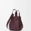 Sac Hammock compact en cuir de veau bordeaux foncé