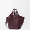 Sac Hammock compact en cuir de veau bordeaux foncé