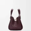 Sac Hammock compact en cuir de veau bordeaux foncé