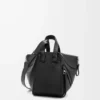 Sac Hammock compact en cuir de veau classique Noir