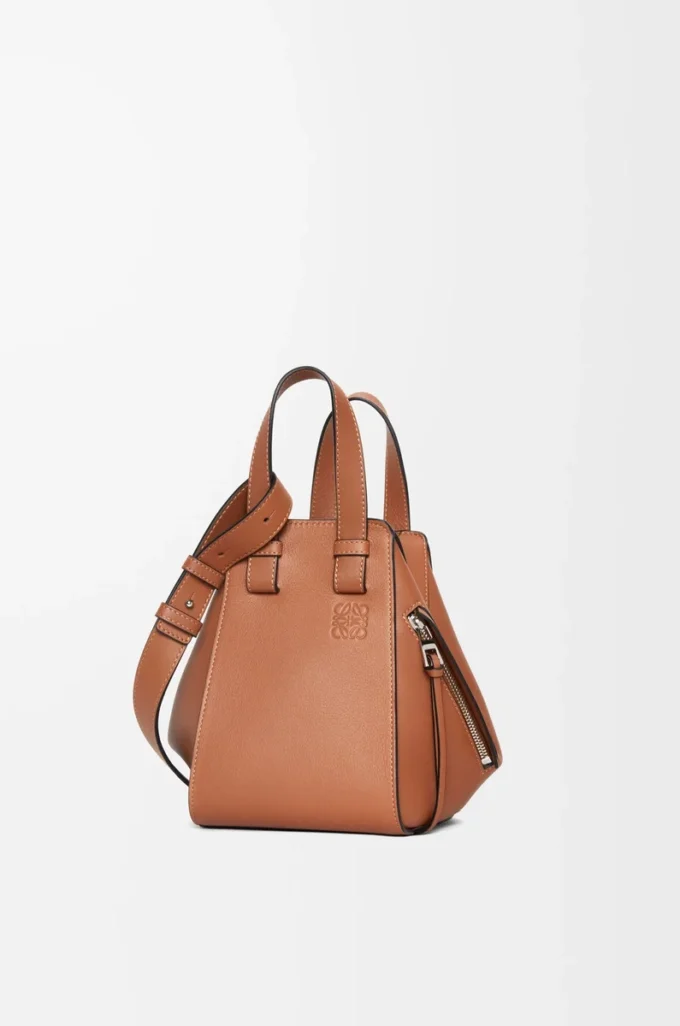 Sac Hammock compact en cuir de veau classique Tan