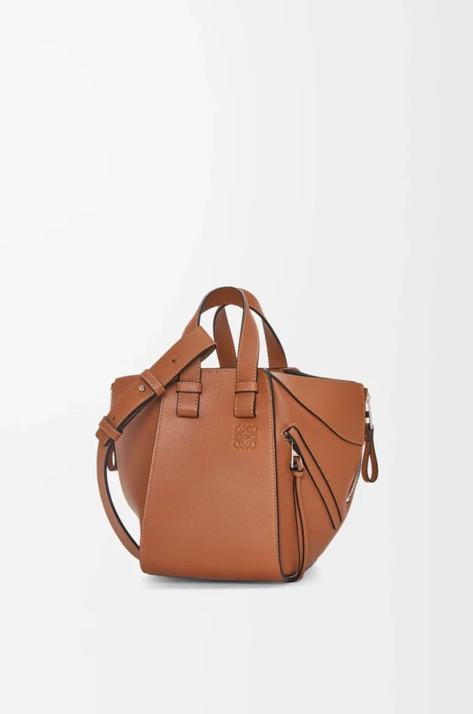 Sac Hammock compact en cuir de veau classique Tan