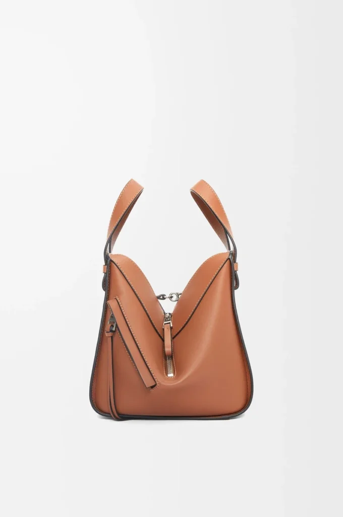 Sac Hammock compact en cuir de veau classique Tan