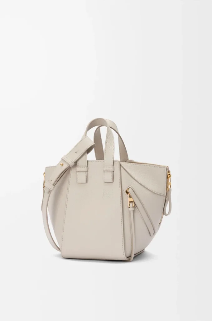 Sac Hammock compact en cuir de veau grainé souple Light Ghost
