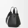 Sac Hammock compact en cuir de veau Noir