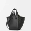 Sac Hammock compact en cuir de veau Noir