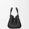 Sac Hammock compact en cuir de veau Noir