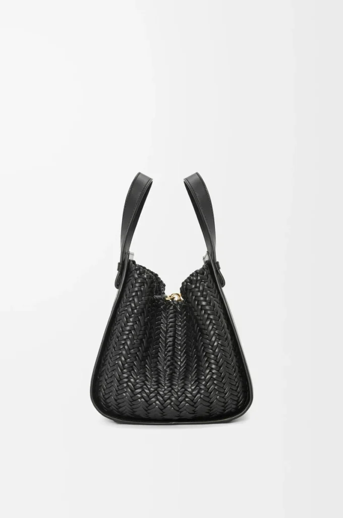 Sac Hammock compact en cuir de veau Noir