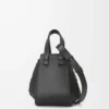 Sac Hammock compact en cuir de veau Noir