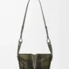 Sac Hammock compact en daim et cuir de veau classique Kaki/Vert