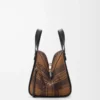 Sac Hammock compact en daim et cuir de veau classique Tan/Noir