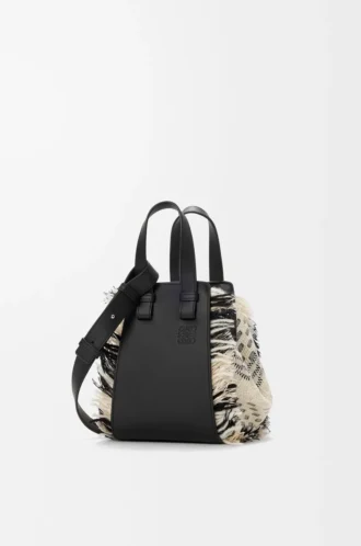 Sac Hammock compact en textile tissé Noir/Blanc