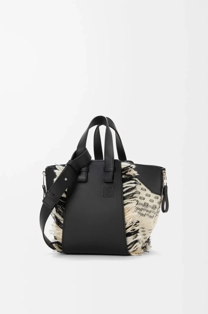 Sac Hammock compact en textile tissé Noir/Blanc Sac Hammock compact en textile tissé Noir/Blanc