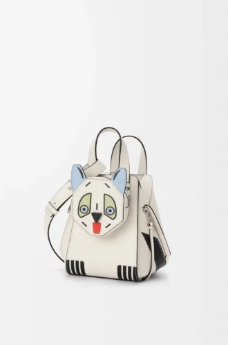 Sac Hammock compact Futurist Cat en cuir de veau classique Soft White