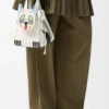 Sac Hammock compact Futurist Cat en cuir de veau classique Soft White