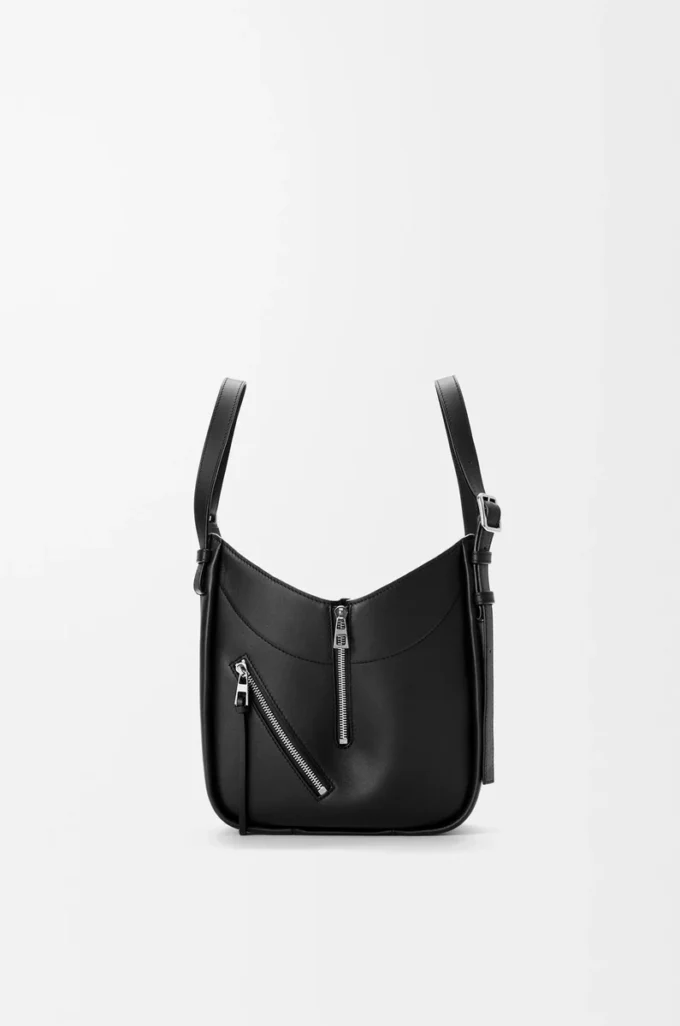 Sac Hammock Flip en cuir de veau classique noir Sac Hammock Flip en cuir de veau classique noir